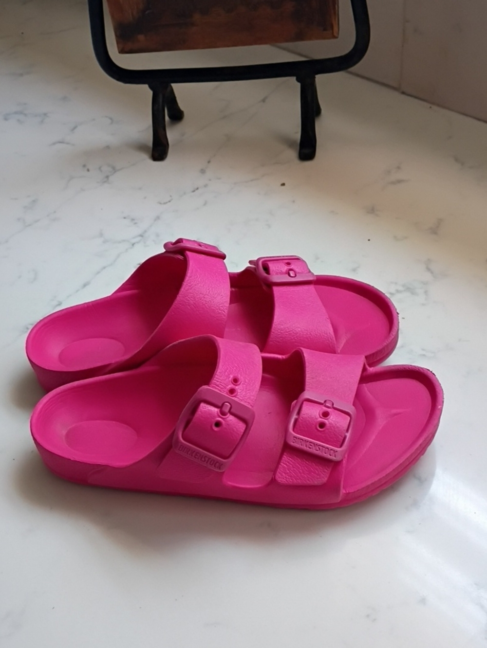 Birkenstock Kids Pink Double-Buckle Slide Sandals